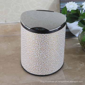 PU Branco Nuvem Design Aotomatic Sensor Dustbin (E-9LB)